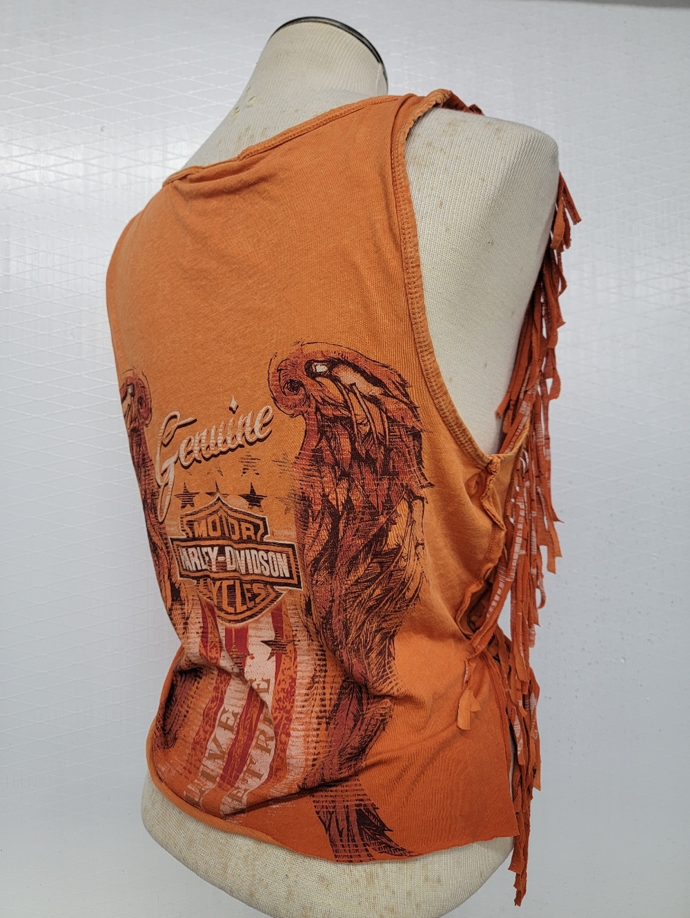 Harley Davidson Fringe Tank Upcycled - Picture 10 of 11